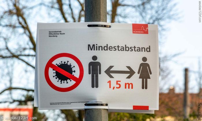 Abstandsregelung - Mindestabstand 1,5m
