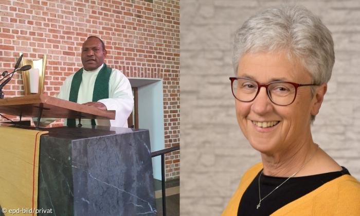Auslandspfarrer Penga Nimbo und Pfarrerin Reinhild Schneider