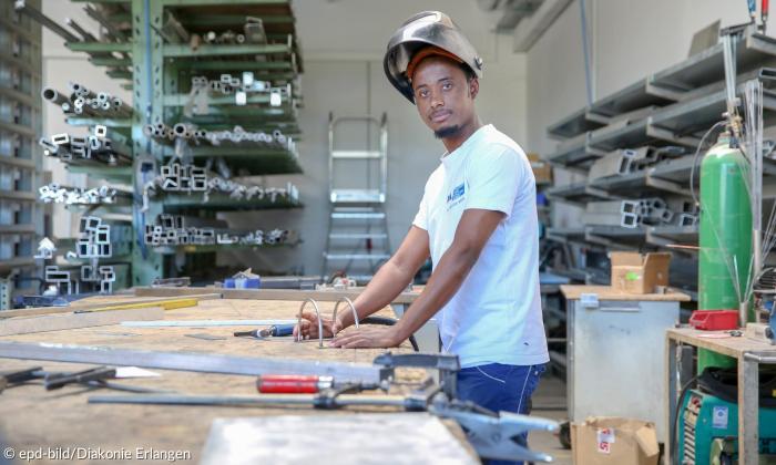 Äthiopier Ausbildung Metallarbeiter Flüchtling