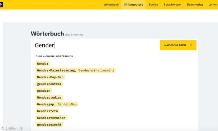 Der Online-Auftritt des Duden