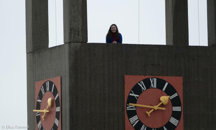 Elisa auf dem Turm der Kreuzkirche
