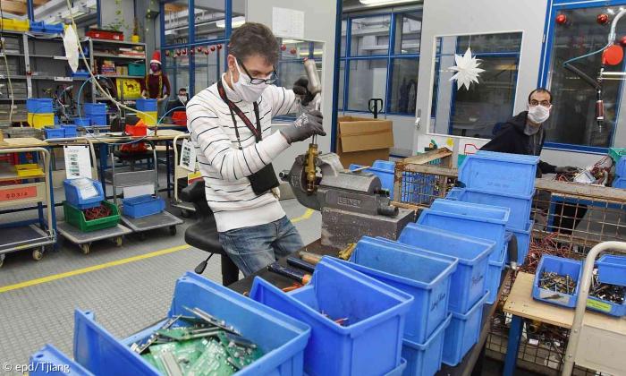 Blick in das Nürnberger Werk Süd der Noris Inklusion gemeinnützige GmbH