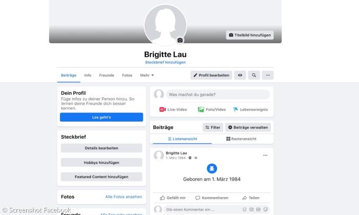 Ein neues Facebook-Profil