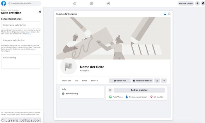 Facebook-Seite konfigurieren