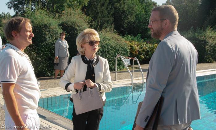 "Beckenrand Sheriff": Mit der neuen Komödie von Marcus H. Rosenmüller wird "Biennale Bavaria International - Festival des Neuen Heimatfilms" eröffnet. In den Hauptrollen: Milan Peschel, Gisela Schneeberger und Sebastian Bezzel (v.l.)