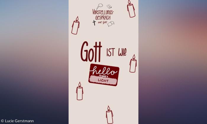 Titelbild Vorstellungsgespräch mit Gott mit dem Text: Gott ist wie Licht