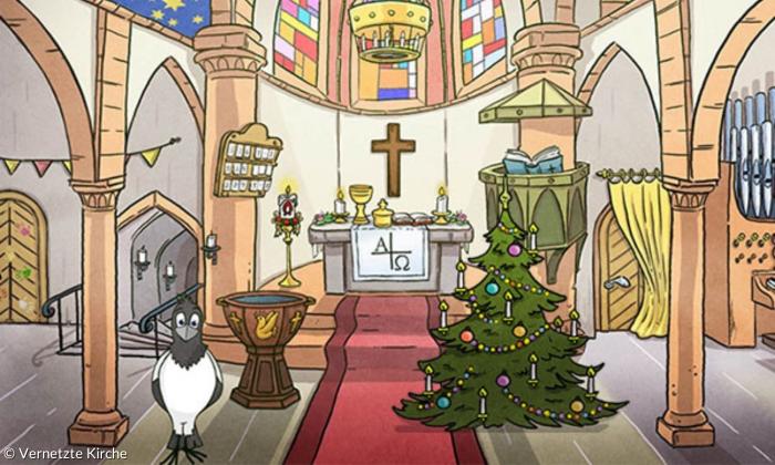 Die Elster Kira in ihrer Kirche