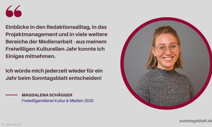 Magdalena Schägger über das Freiwilligenjahr