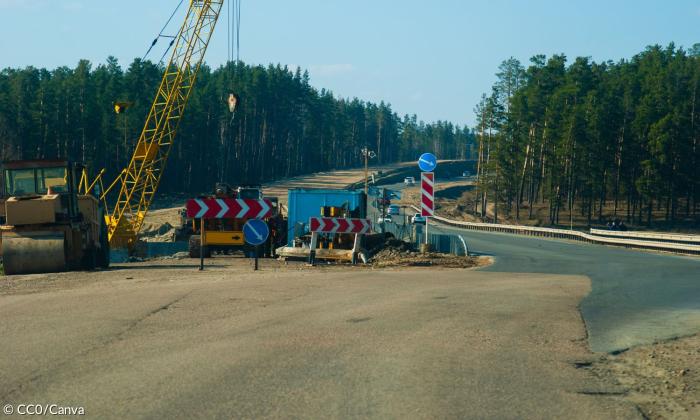 Eine Baustelle an einer Straße