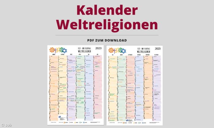 Kalender Weltreligionen 2023