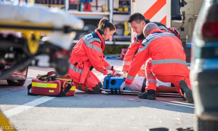 Sanitäter bei der Arbeit