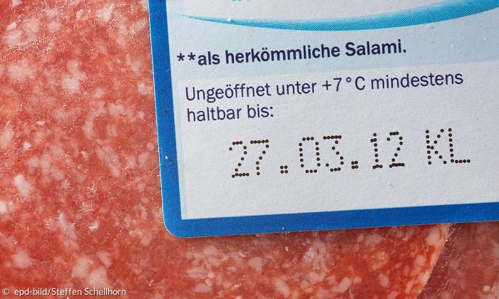 Ein Mindeshaltbarkeitsaufkleber