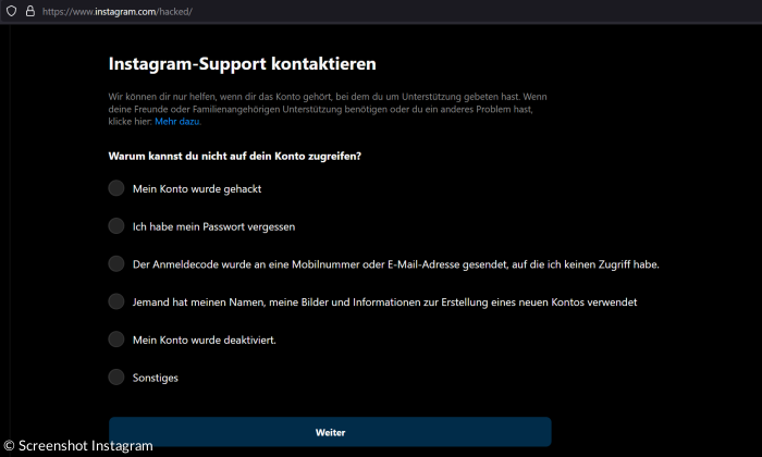Instagram-Support