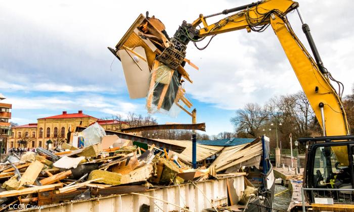 Ein gelber Bagger