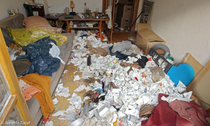 Eine zugemüllte Wohnung 