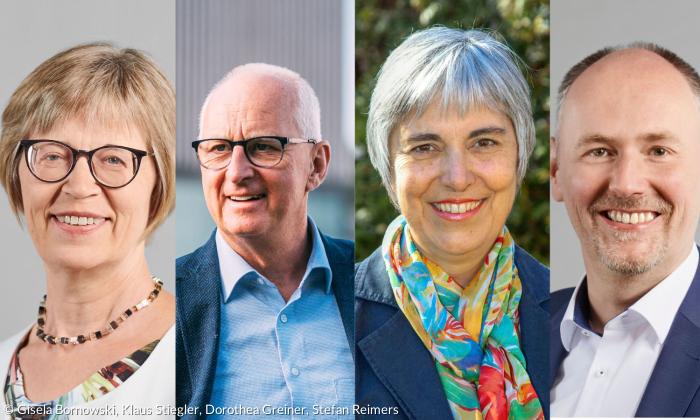 (v.l.n.r.) Gisela Bornowski, Klaus Stiegler, Dorothea Greiner, Stefan Reimers