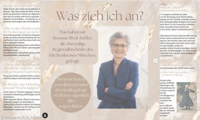 Das Posting der KSB Bayern mit Susanne Breit-Keßler
