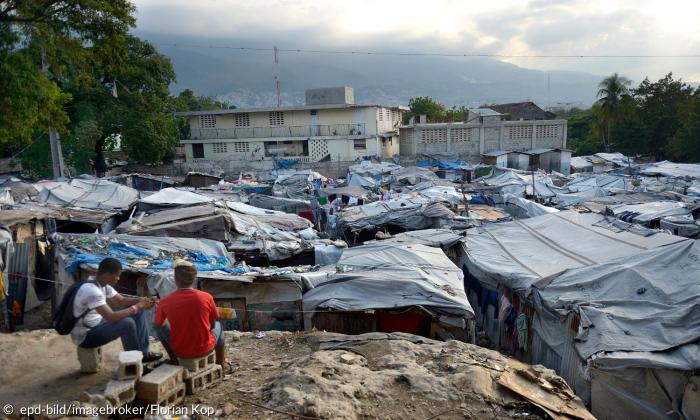 Lager fuer Erdbebenflüchtlinge von 2010 im Camp Icare in Port-au-Prince, Haiti. 