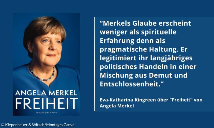 Das blaue Buchcover von Angela Merkels "Freiheit"