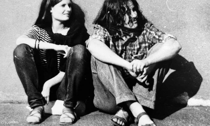 Astrid und Mathias Kreibich 1984 an der Schleuse in Kleinmachnow.