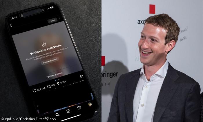 Instagram Posting mit Faktenmaske/Mark Zuckerberg 