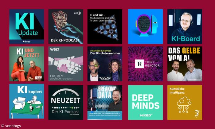 Logos von Podcasts