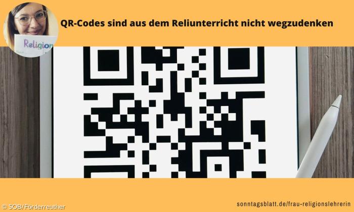 Ein QR-Code auf einem Tablet