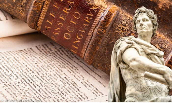 Cäsar Statue Buch Latein
