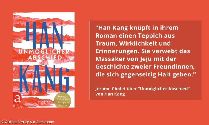 Das Buchcover von "Unmöglicher Abschied" von Han Kang