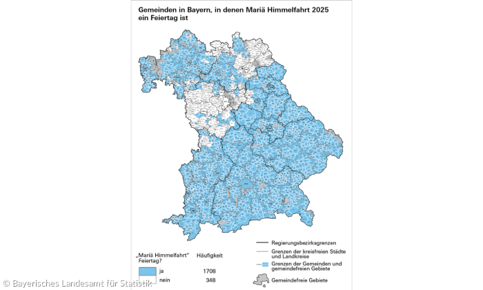 Landkarte zu Mariä Himmelfahrt 2025.
