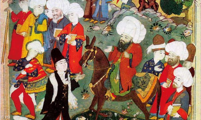 Rumi (zu Pferd) begegnet Schams
