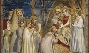 Giotto di Bondone, Anbetung der Könige mit Komet Halley, um 1305, Capella degli Scrovegni (Arena-Kapelle), Padua.