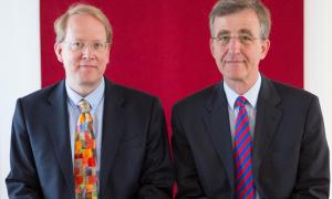 Oberkirchenrat Erich Theodor Barzen und Joachim Pietzcker