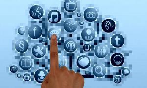 Social Media Finger Bildschirm