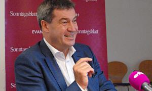 Markus Söder bei einem Sonntagsblatt-Redaktionsgespräch.