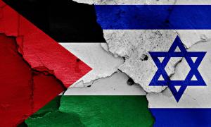 Palästinensische und die israelische Flagge