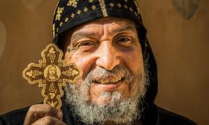 Koptischer Mönch im Kloster des Heiligen Pischoi (Anba Bishoy), dem berühmtesten koptisch-orthodoxen Kloster in Ägypten.