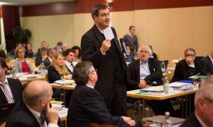 Markus Söder bei der Landessynode 2014 in Regensburg.