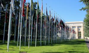 UNO Vereinte Nationen Genf Fahnen international