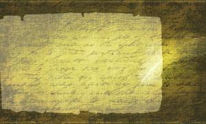 Calligraphische Schift auf gelben Papier