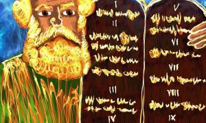Bild von Moses und den zehn Geboten 