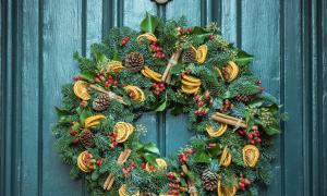 Türkranz Advent Natur Weihnachten Tür