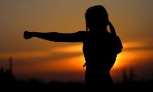 Selbstverteidigung Frau Karate Faust 
