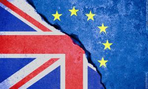 Union Jack und Europa-Flagge