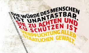Grundgesetz - Fahne - schwarz-rot-gold
