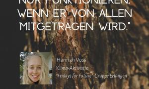 Hannah Voss, Klima-Aktivistin der "Fridays for Future"-Gruppe Erlangen, über Klimaschutz