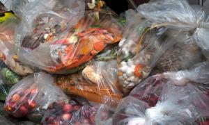 Lebensmittel in Plastiktüten