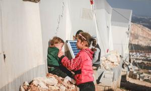 Kinder in einem Flüchtlingslager