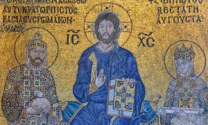 Ein Mosaik von Christus aus der Hagia Sophia in Istanbul