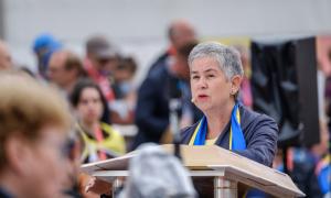 Irme Stetter-Karp, Praesidentin des Zentralkomitees der deutschen Katholiken (ZdK), beim 102. Deutschen Katholikentag in Stuttgart (29.05.2022)